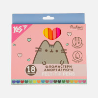 Фломастери Yes 18 кольорів Pusheen, амортизуючі (650583)