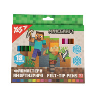 Фломастери Yes 18 кольорів Minecraft, амортизуючі (650584)