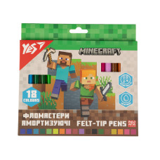 Фломастери Yes 18 кольорів Minecraft, амортизуючі (650584)