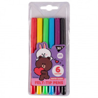 Фломастеры Yes 6 цветов Line Friends (650541)