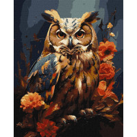 Картина по номерам Лесной филин с красками металлик 40x50 Идейка (KHO6583)