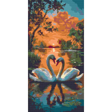 Алмазна мозаїка/вишивка Лебедина ніжність 40*80 см Орігамі (OD5200)