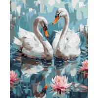 Картина за номерами Закохані лебеді ©art.solomiia Ідейка 40х50 (KHO6620)