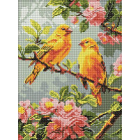 Алмазна мозаїка Весняні канарки art_selena_ua 30х40 Ідейка (AMO8164)