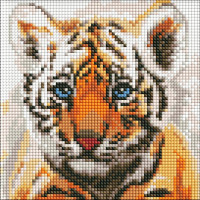 Алмазная мозаика без подрамника - Маленький тигренок 20x20 Идейка (AMC7791)