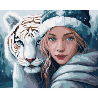 Картина по номерам Зимнее тепло с тигром 40х50 Идейка (KHO8342)