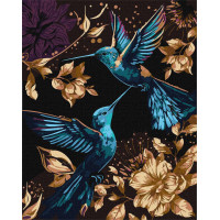 Картина за номерами Танець колібрі з фарбами металік 40х50 см Ідейка (KHO6592)