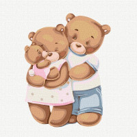 Картина за номерами Щаслива сім'я ведмежат tanya_bonya 30х30 Ідейка (KHO6028)
