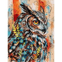 Картина за номерами Експресивна сова 30х40 Ідейка (KHO6958)