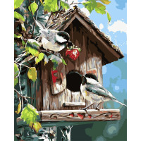 Картина по номерам Птички возле скворечника 40*50 см Origami (LW3093)