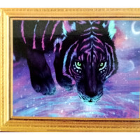 Алмазная мозаика Фиолетовый тигр 30*40см без рамки 40*8*5см (H8779)