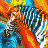 Картина за номерами Колір Zebra 50*50 см у тепловому пакеті Ідейка Ukraine (KHO4269)