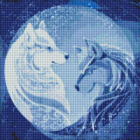 Алмазная мозаика на подрамнике Созвездие волков 40х40 (AMO7199)