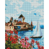 Алмазная мозаика на подрамнике Яркая Швейцария 40х50 (AMO7237)