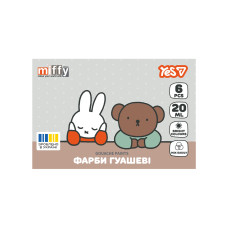 Фарби гуашеві Yes Miffy 6 кольорів 20 мл (230444)
