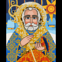 Картина за номерами з алмазною мозаїкою Святий Миколай 40*50 см. SANTI (954695)