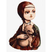 Картина по номерам Девушка с горностаем 30х40 Идейка (KHO4875)