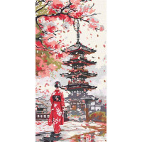 Картина за номерами Десь у Японії art_selena_ua 40х80 Ідейка (KHO8705)