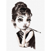 Картина за номерами Неміцний Audrey 30x40cm в тепловому пакеті Ідейка Ukraine (KHO4854)