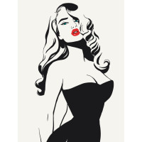 Картина за номерами Lady in black 30х40 см АРТ-КРАФТ (10060-AC)