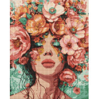 Алмазна мозаїка Дівчина у квітах victoria_art_ 40х50 Ідейка (AMO8029)