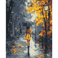 Картина за номерами Під осінньою зливою art_selena_ua 40х50 Ідейка (KHO8698)
