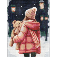 Алмазна мозаїка На зимовій прогулянці з голограмними стразами art_selena_ua 30х40 Ідейка (AMO7784)