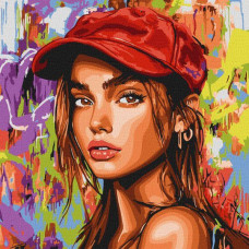 Картина за номерами Сучасна Червона шапочка art_selena_ua 40х40 Ідейка (KHO8600)