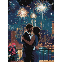 Картина за номерами Мить кохання з фарбами металік extra art_selena_ua 30х40 Ідейка (KHO8484)