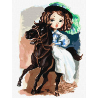 Картина по номерам Всадница 30х40 Идейка (KHO4870)