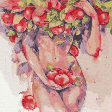 Картина по номерам Яблочный соблазн ©lesya_nedzelska_art 40х40 Идейка (KHO4989)