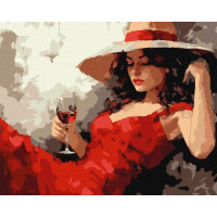 Картина за номерами Дівчина в капелюсі art_selena_ua 40х50 Ідейка (KHO8358)