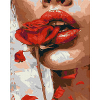 Картина за номерами Дівчина з трояндою art.solomiia 40х50 см Ідейка (KHO5129)