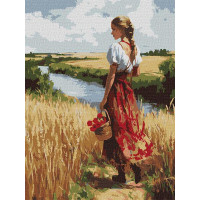 Картина за номерами Українка та лани 30х40 см Ідейка (KHO8486)