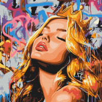 Картина за номерами Сучасна Спляча красуня art_selena_ua 40х40 Ідейка (KHO8603)