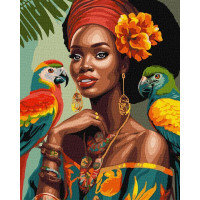 Картина по номерам Африканская модница art_selena_ua 40х50 Идейка (KHO8330)