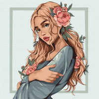 Картина по номерам Цветок весны lien_illustration 40х40 Идейка (KHO4895)