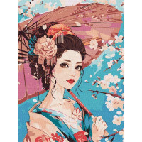 Картина за номерами Японська красуня art_selena_ua 30х40 Ідейка (KHO8465)