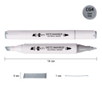 Скетч-маркер спиртовой Professional SA-CG4 холодный серый 4 Santi (390831)