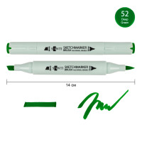 Маркер спиртовой Brush SA-52 глубокий зеленый Santi (390971)