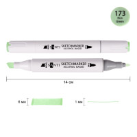 Скетч-маркер спиртовой Professional SA-173 тускло-зеленый Santi (390866)