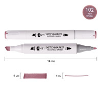 Скетч-маркер спиртовой Professional SA-102 умбра Santi (390809)