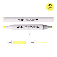 Скетч-маркер спиртовой Professional SA-45 желтая канарейка Santi (390821)