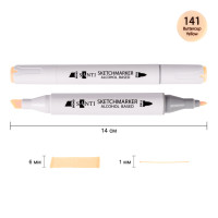 Скетч-маркер спиртовой Professional SA-141 желтый лютик Santi (390846)