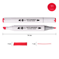 Скетч-маркер спиртовой Professional SA-11 кармин Santi (390856)