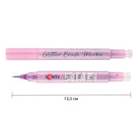 Маркер акварельний Glitter Brush пензель 18 світло-рожевий Santi (390767)