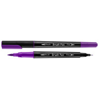 Маркер акварельный Brush Pen SW-08 фиолетовый двусторонний Santi (391008)