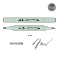 Маркер спиртовой Brush SA-CG4 холодный серый 4 Santi (390931)