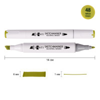 Скетч-маркер спиртовой Professional SA-48 желто-зеленый Santi (390860)