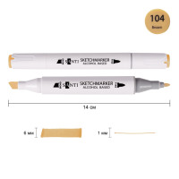 Скетч-маркер спиртовий Professional SA-104 коричневий Santi (390804)